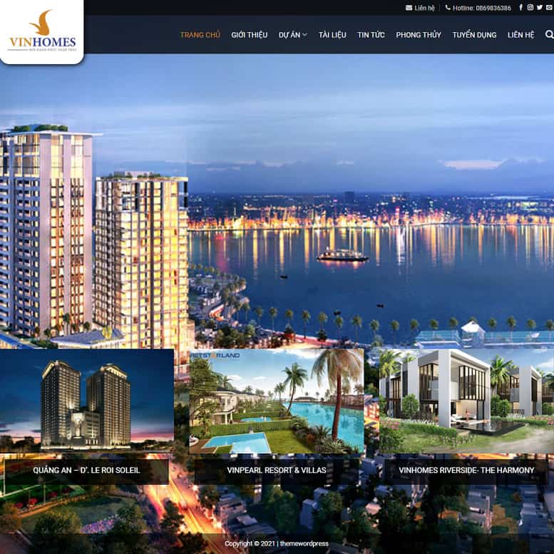Phù hợp làm mẫu website giới thiệu về các dự án bất động sản