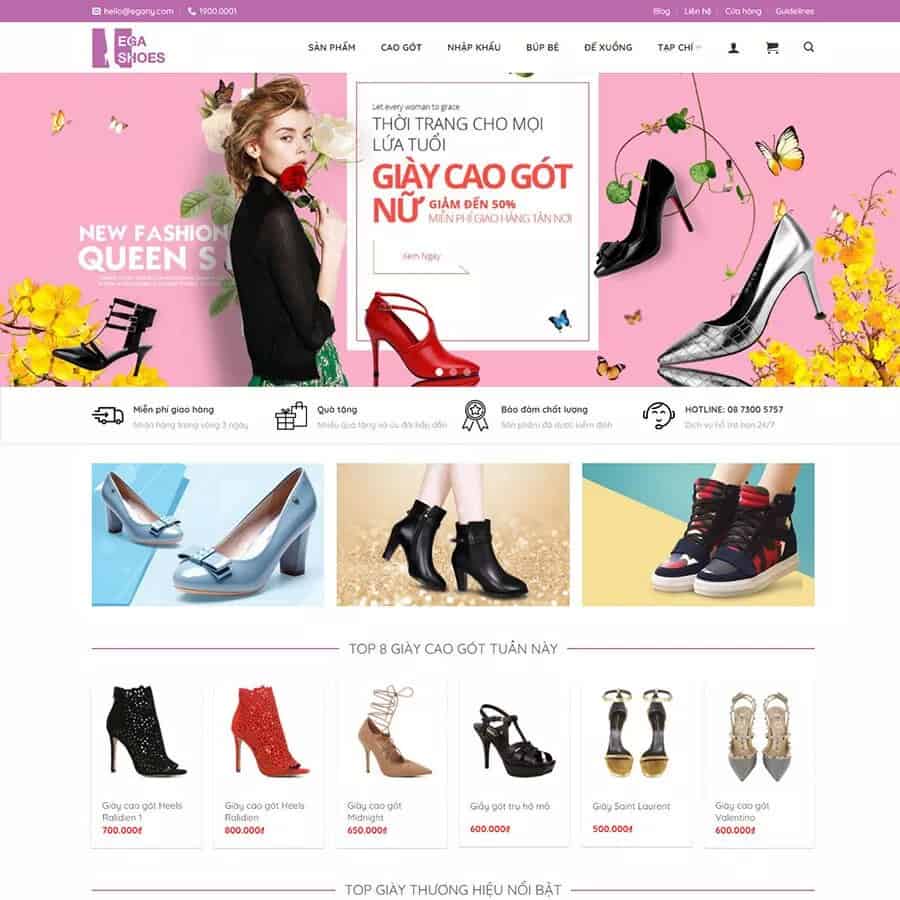 Theme Wordpress bán giày nữ