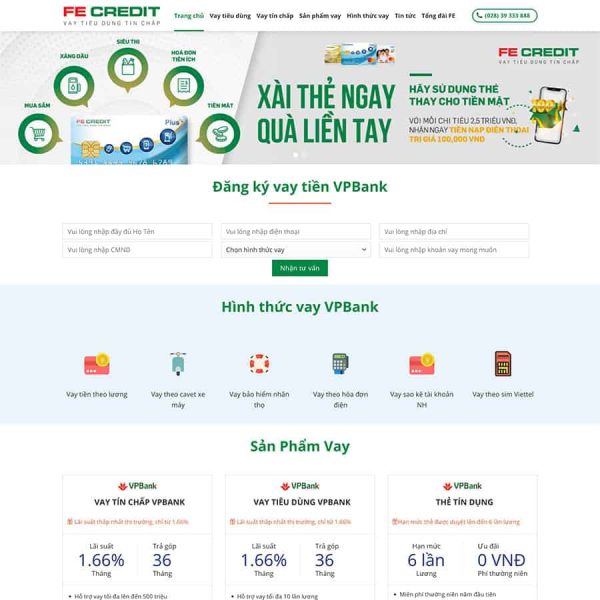 Theme WordPress vay vốn