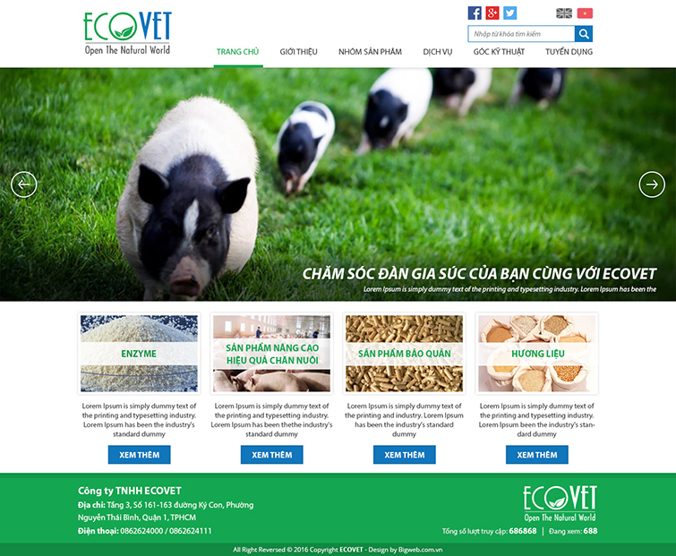 Xu hướng thiết kế website thức ăn chăn nuôi nổi bật