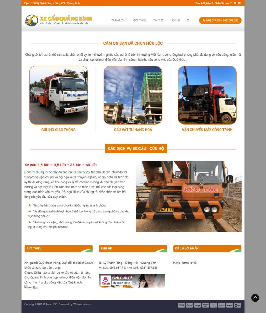 Dịch Vụ Thiết Kế Website Cứu Hộ Giao Thông