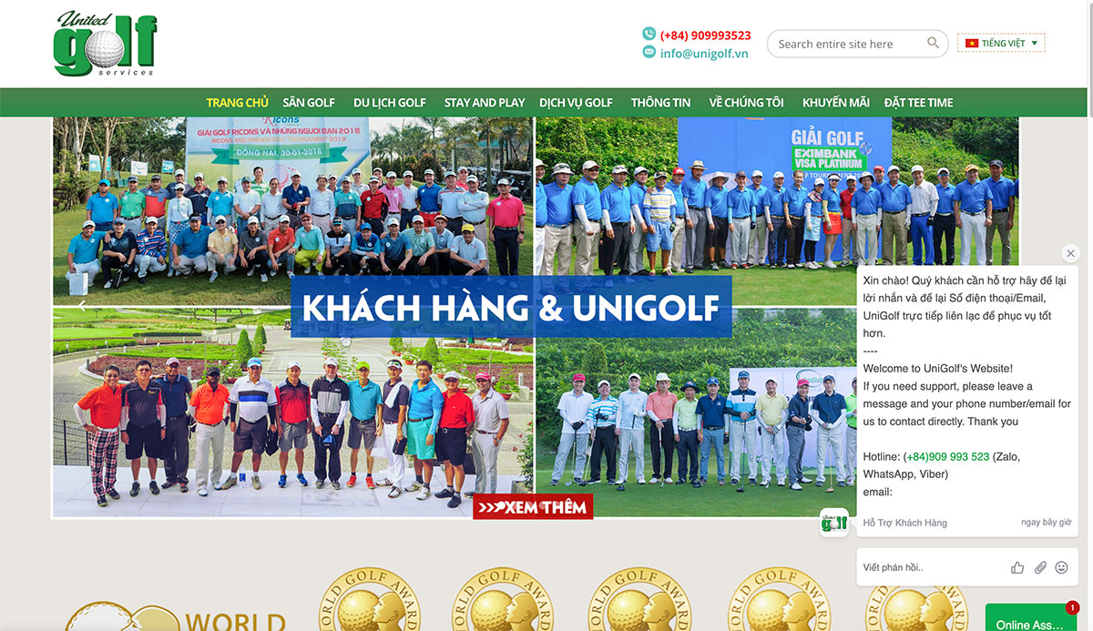 Các Loại Dịch Vụ Thiết Kế Website Ngành Golf
