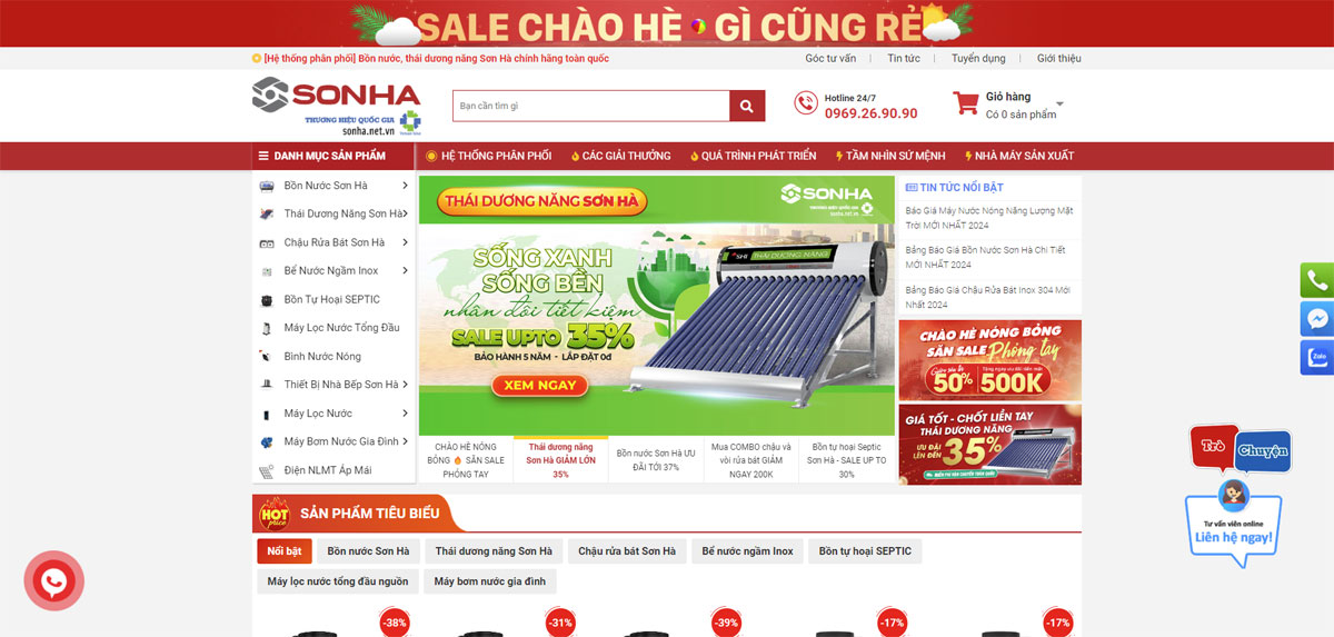 Chi phí và Thời gian Thiết kế Website Bán Bồn Nước