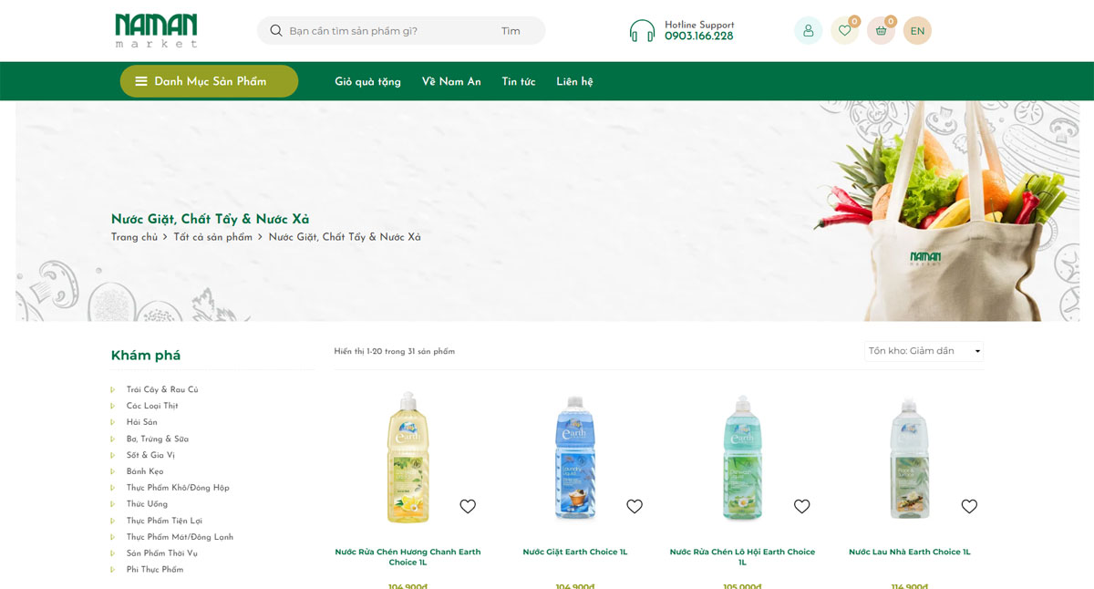 Những Tính Năng Cần Có Của Một Website Bán Bột Giặt, Nước Tẩy Rửa Hiệu Quả