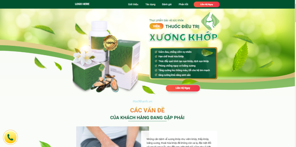 Landing Page Thực Phẩm Chức Năng