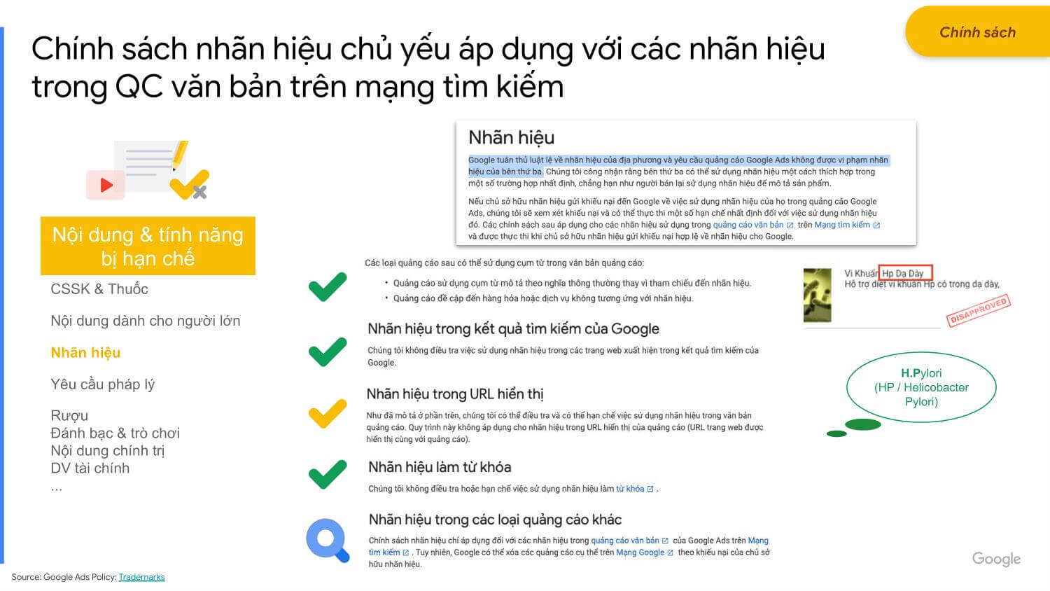 Các Nhóm Chính Sách Quảng Cáo Google Ads Cơ Bản