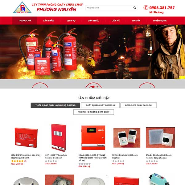Dịch Vụ Thiết Kế Website Bán Thiết Bị PCCC