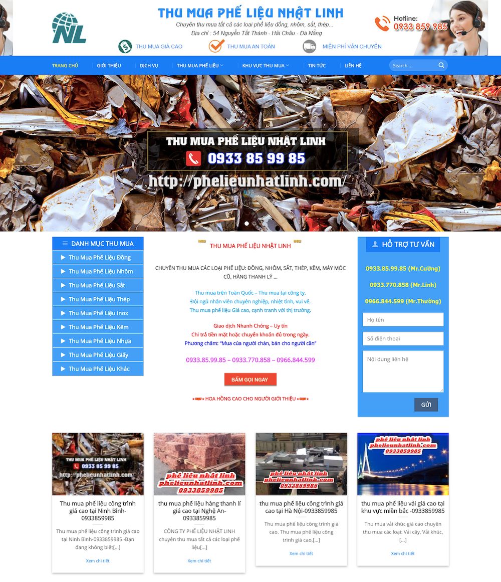 Các Loại Dịch vụ Thiết kế Website Thu Mua Phế Liệu tại PhucT Digital