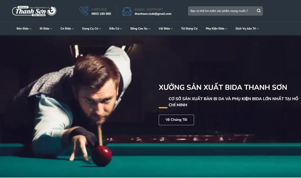 Dịch Vụ Thiết Kế Website Bán Dụng Cụ Bida