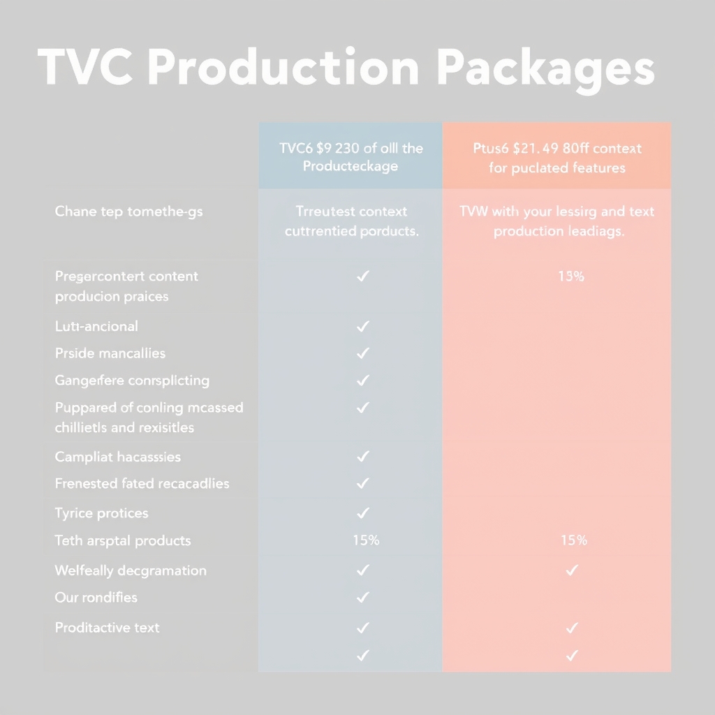 Các Gói Sản Xuất TVC Phổ Biến và Mức Giá Tham Khảo