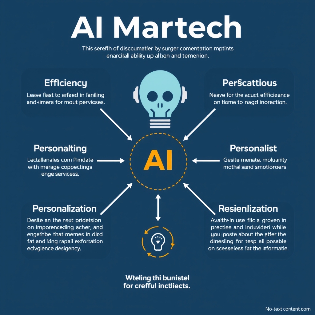 Biểu đồ thể hiện các lợi ích của AI Martech như tăng hiệu quả, cá nhân hóa 