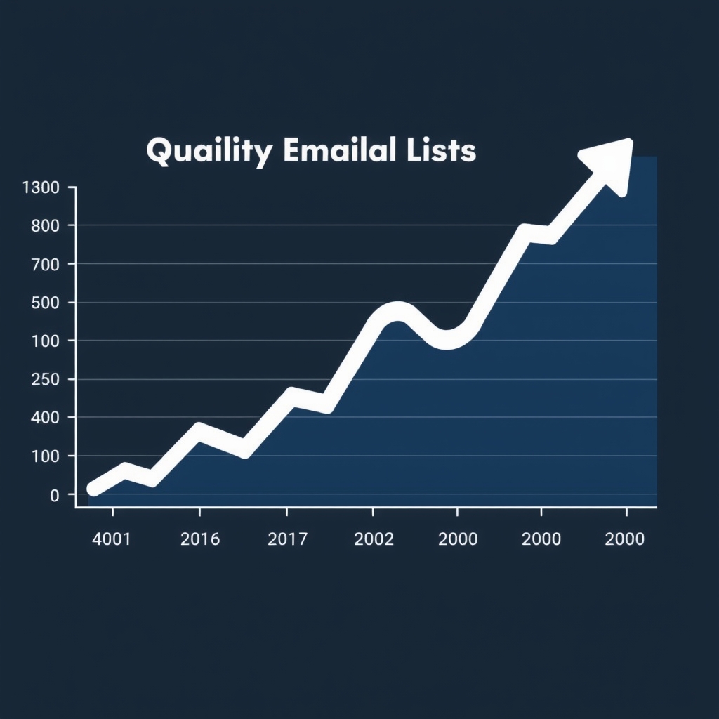 Biểu đồ thể hiện sự tăng trưởng của danh sách email chất lượng theo thời gian 