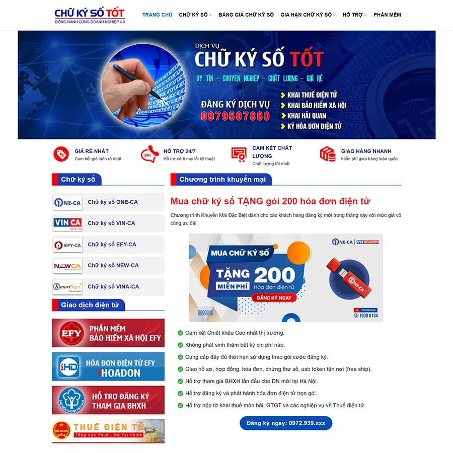 Dịch Vụ Thiết Kế Website Chữ Ký Số