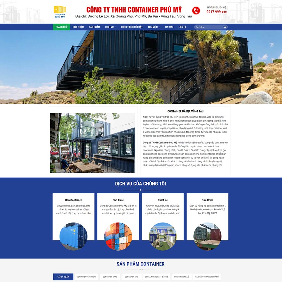 Dịch Vụ Thiết Kế Website Công Ty Làm Nhà Container