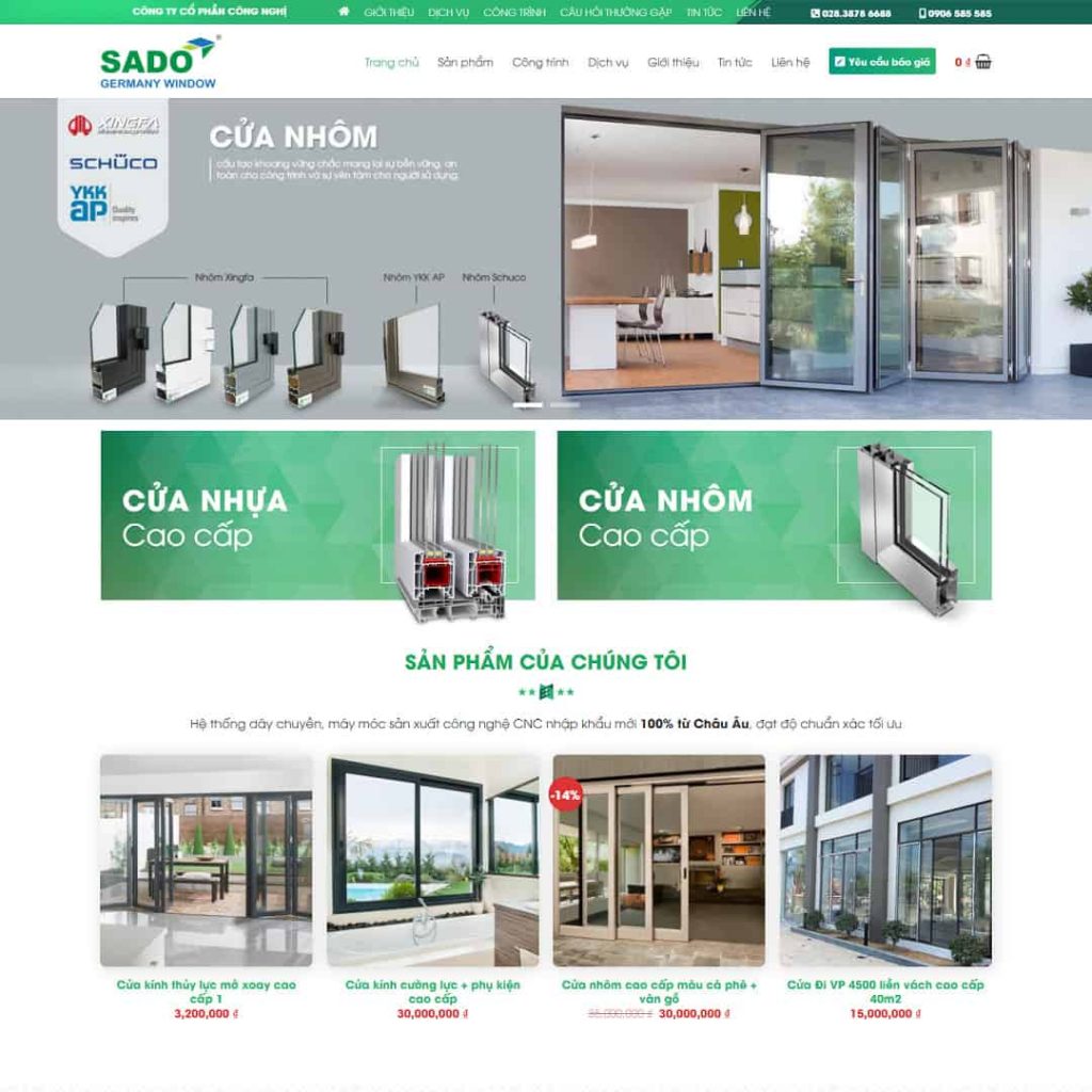 Dịch Vụ Thiết Kế Website Nhôm Kính