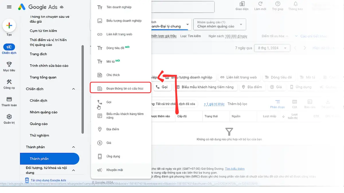 Chuẩn bị và Cài đặt cơ bản chiến dịch Quảng cáo từ khóa