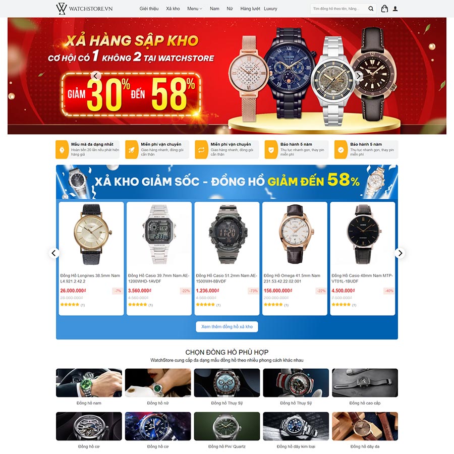 Xu Hướng Thiết Kế Website Đồng Hồ Nổi Bật
