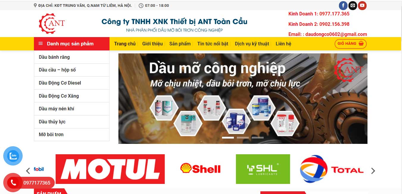 Các Loại Dịch Vụ Thiết Kế Website Dầu Nhớt tại PhucT Digital