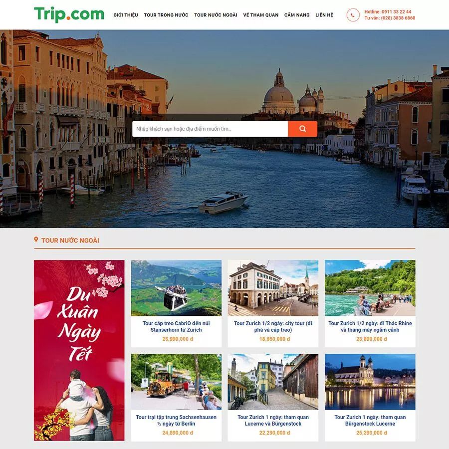 Dịch Vụ Thiết Kế Website Du Lịch