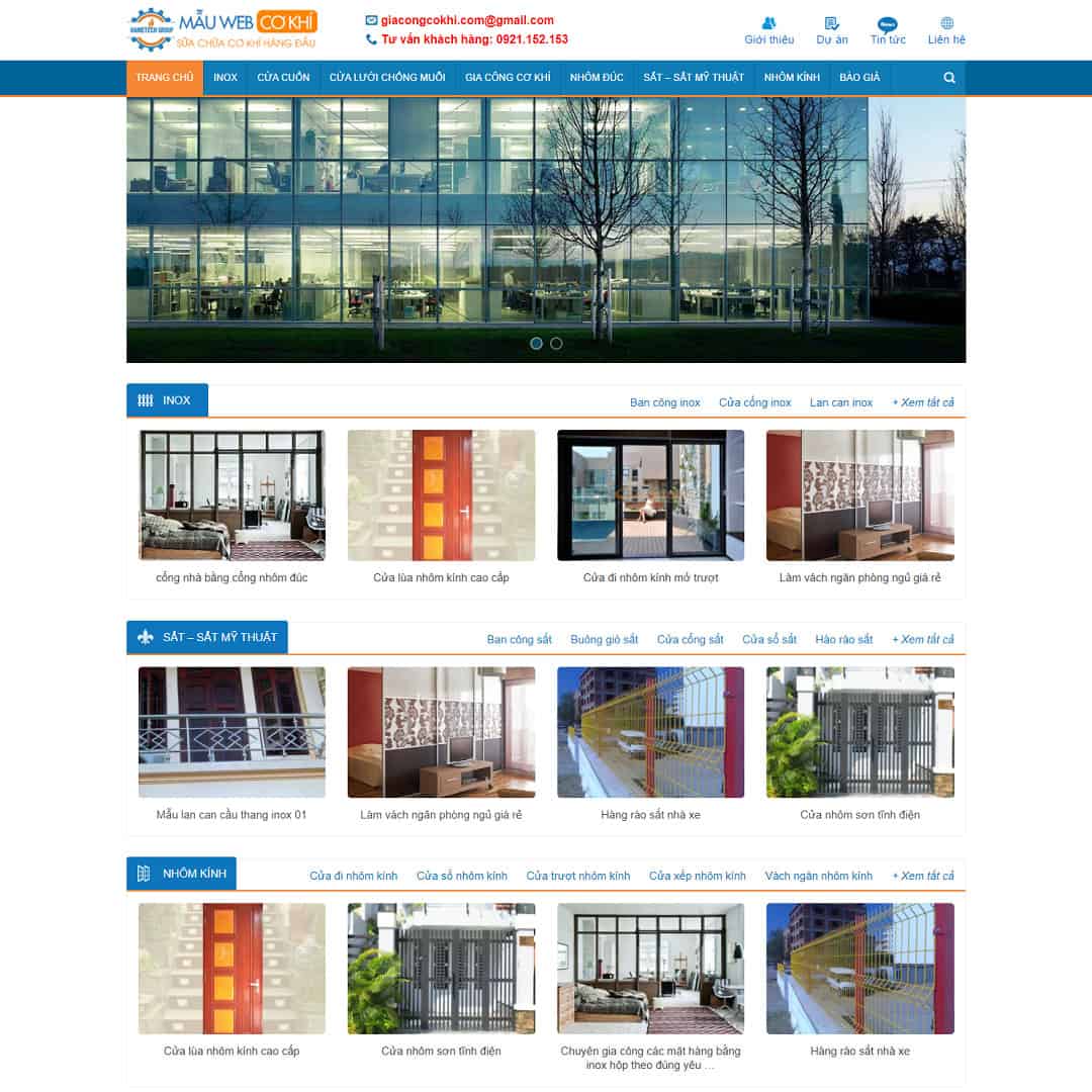 Xu Hướng Thiết Kế Website Nhôm Kính Nổi Bật