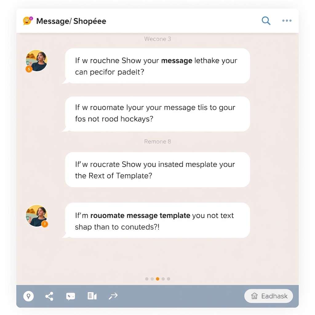 Giao diện chat trên sàn TMĐT Shopee với các mẫu tin nhắn tự động 