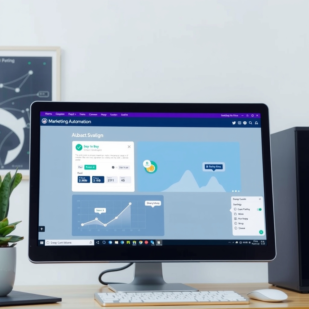 Giao diện phần mềm tự động hóa marketing trên máy tính 