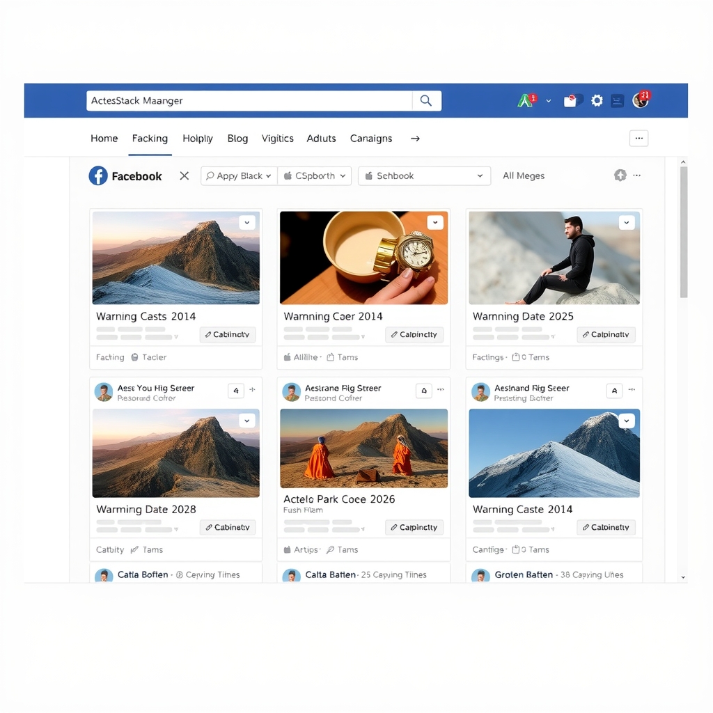 Giao diện quản lý quảng cáo Facebook Ads Manager hiển thị các chiến dịch 