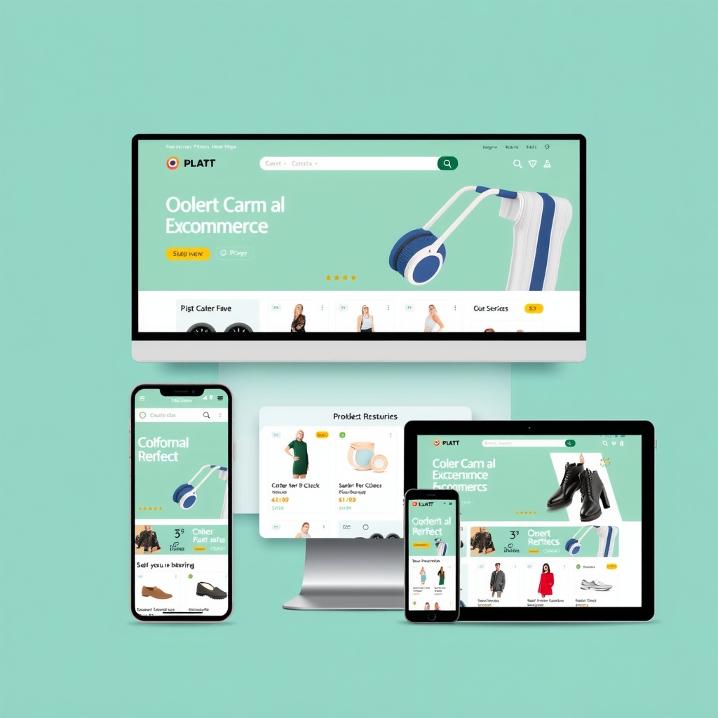 Giao diện website bán hàng chuyên nghiệp hiển thị trên nhiều thiết bị khác nhau 