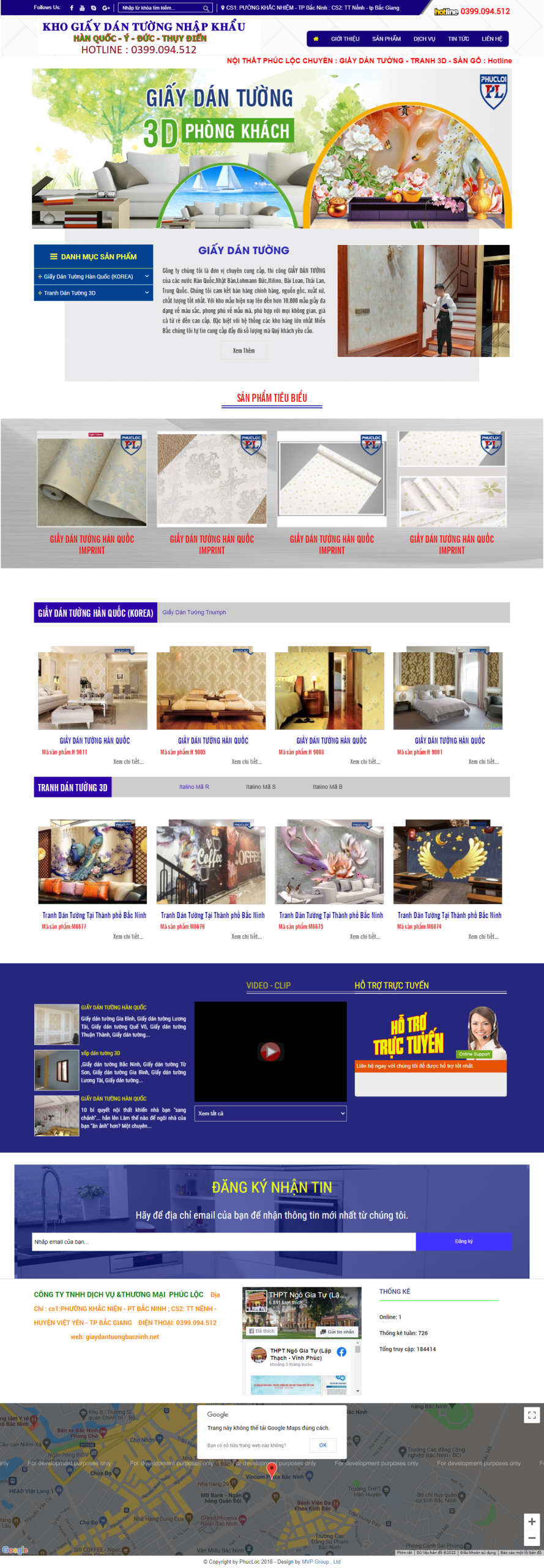 Mẫu Thiết Kế Website Bán Giấy Dán Tường Đẹp, Chuẩn SEO