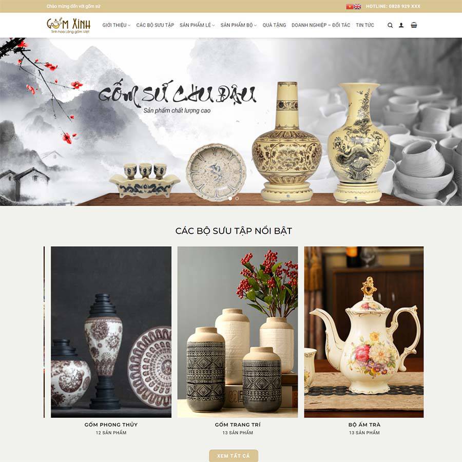 Dịch Vụ Thiết Kế Website Gốm Sứ Gia Dụng