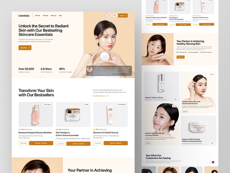 Thiết kế Landing Page Mỹ phẩm hiệu quả
