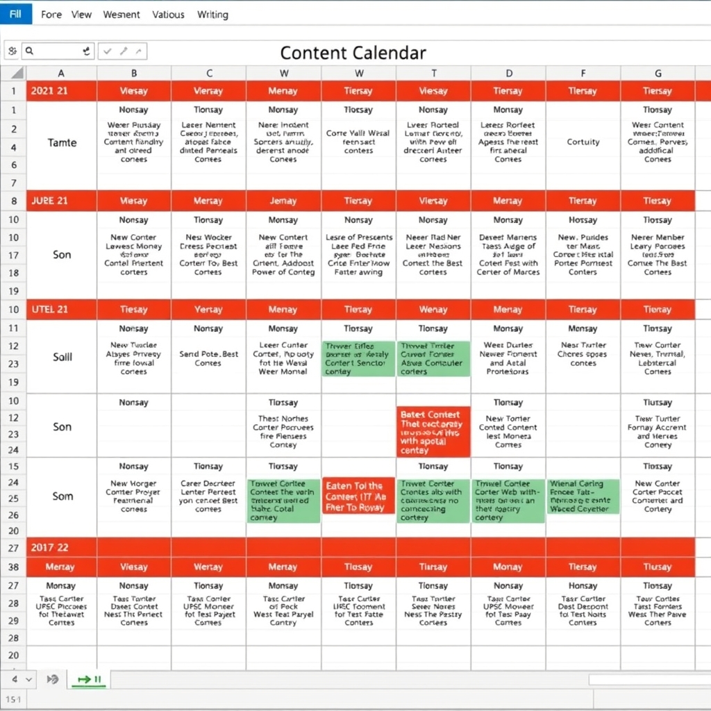 Bước 8: Lập Bảng Content Calendar (Lịch Nội Dung Digital)