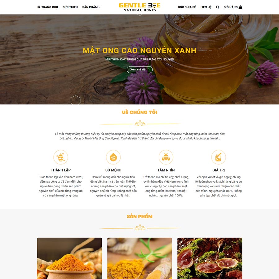 Mẫu Thiết Kế Website Bán Mật Ong Đẹp, Chuẩn SEO