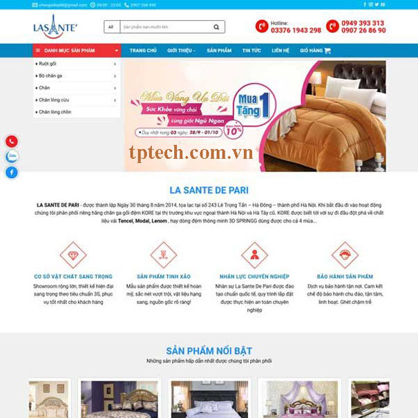 Xu Hướng Thiết Kế Website Bán Chăn Ga Gối Đệm Nổi Bật