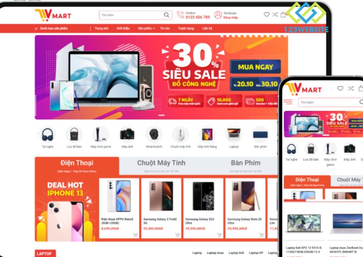 Mẫu Thiết Kế Website Bán Đồ Điện Tử Đẹp, Chuẩn SEO