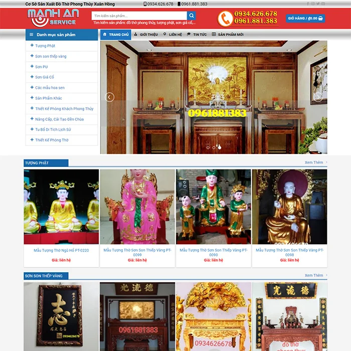 Các Loại Dịch Vụ Thiết Kế Website Đồ Thờ Cúng tại PhucT Digital