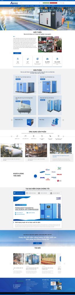 Dịch Vụ Thiết Kế Website Bán Thiết Bị Khí Nén