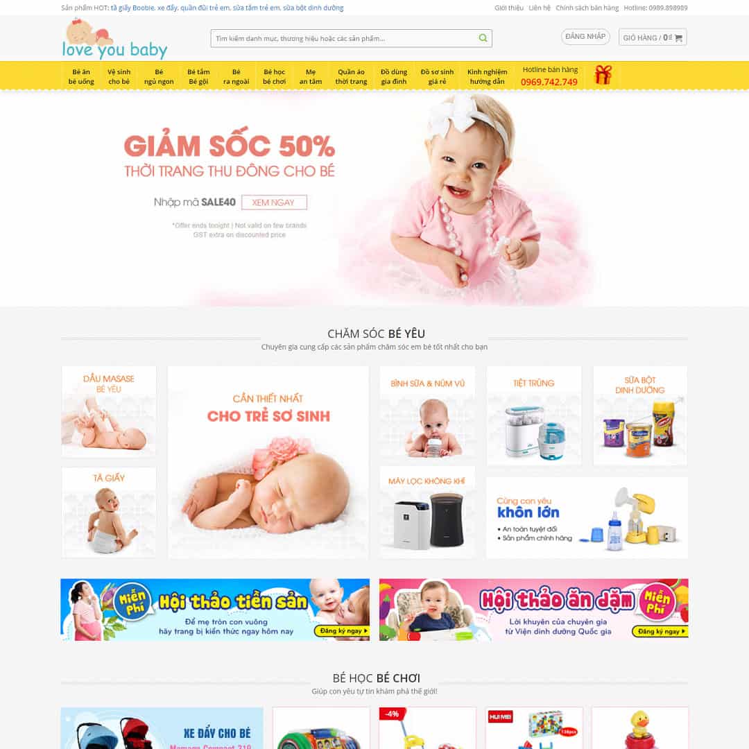 Mẫu Thiết Kế Website Mẹ và Bé Đẹp, Chuẩn SEO