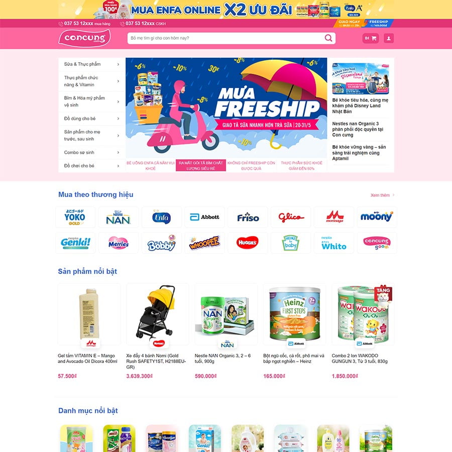 Dịch Vụ Thiết Kế Website Mẹ và Bé