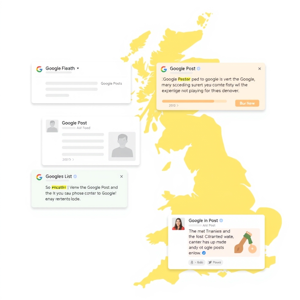 Minh họa các loại Google Posts khác nhau trên GBP 