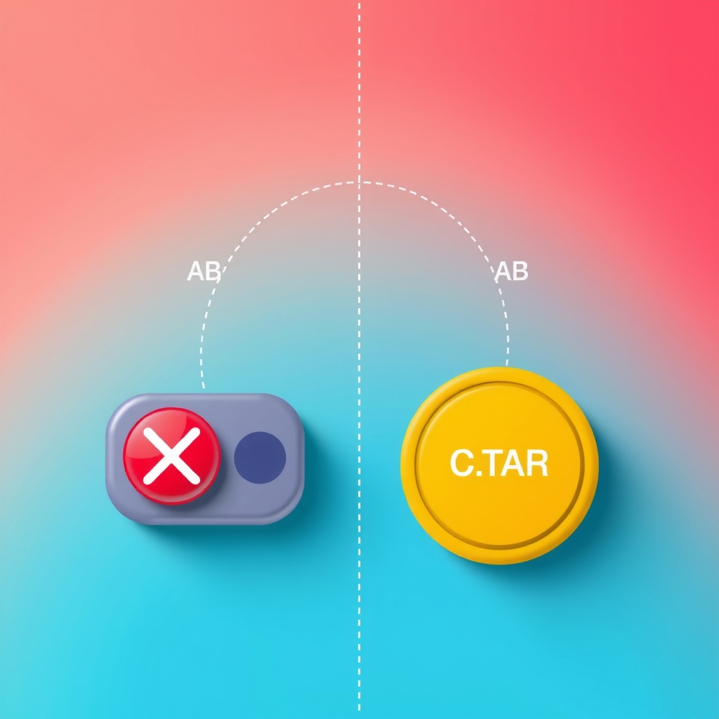 Mô tả hình ảnh: Quy trình A/B testing một nút kêu gọi hành động (CTA) trên website để tối ưu hóa tỷ lệ chuyển đổi. 