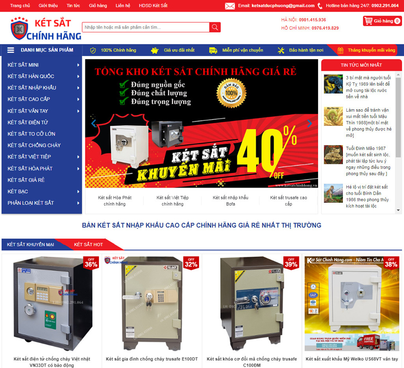 Xu Hướng Thiết Kế Website Bán Két Sắt Nổi Bật