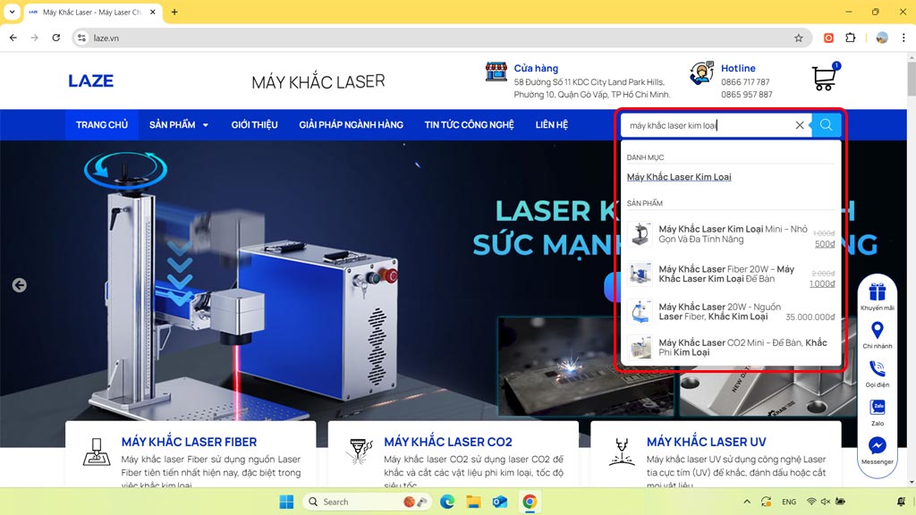 Dịch Vụ Thiết Kế Website Khắc Laser