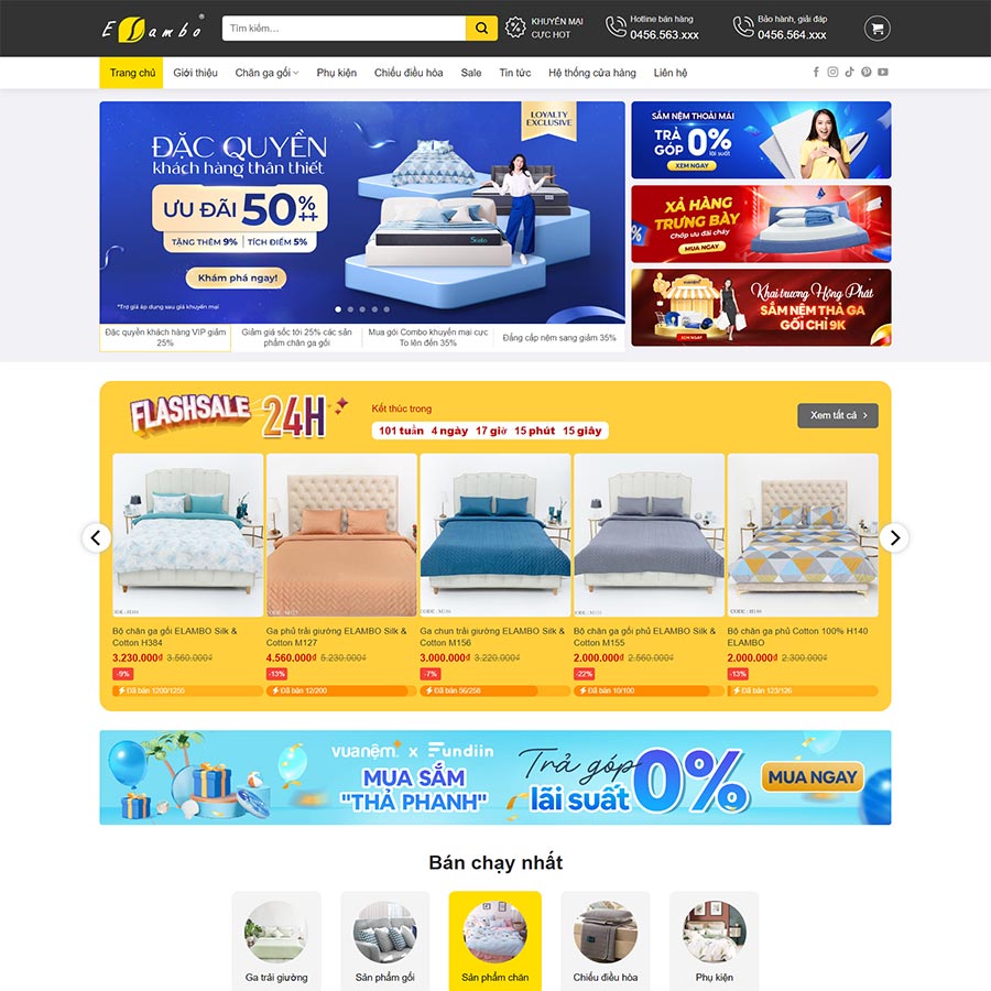 Dịch Vụ Thiết Kế Website Bán Chăn Ga Gối Đệm