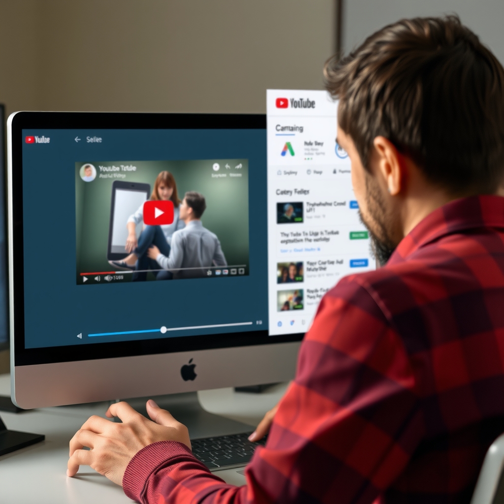 Người dùng đang thiết lập chiến dịch quảng cáo YouTube trên Google Ads 