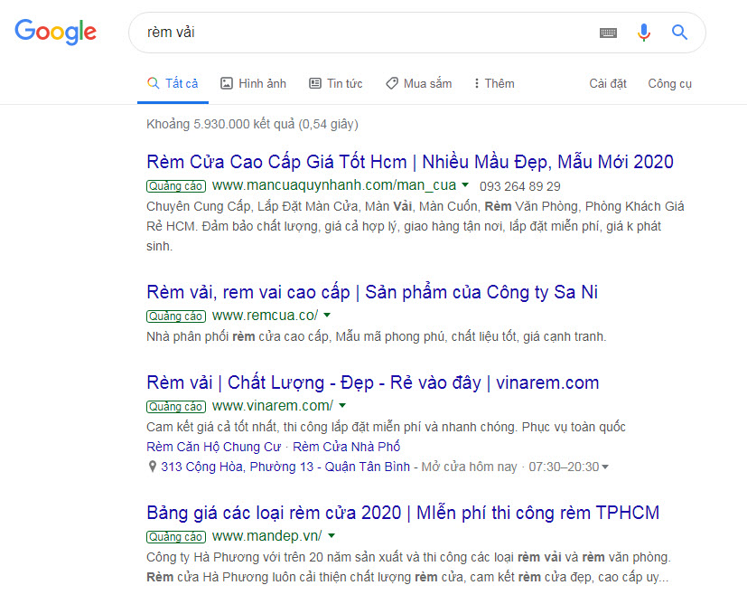 1. Quảng Cáo Tìm Kiếm (Google Search Ads)