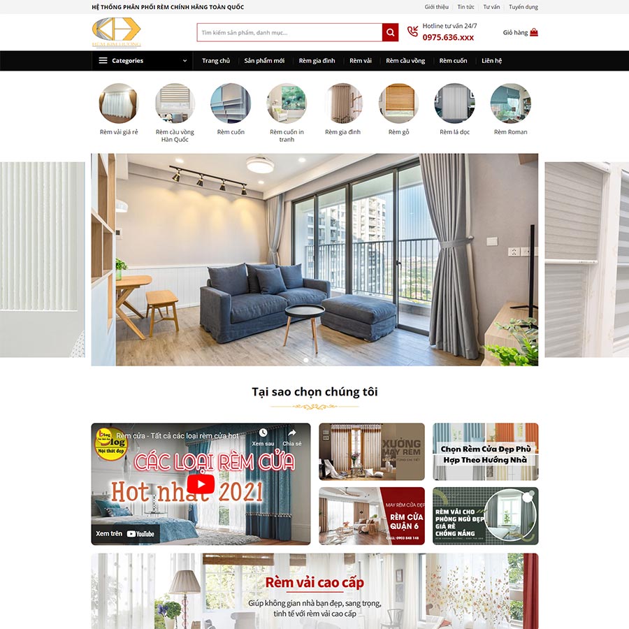 Dịch Vụ Thiết Kế Website Bán Rèm Cửa