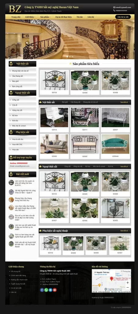 Dịch Vụ Thiết Kế Website Sắt Mỹ Thuật