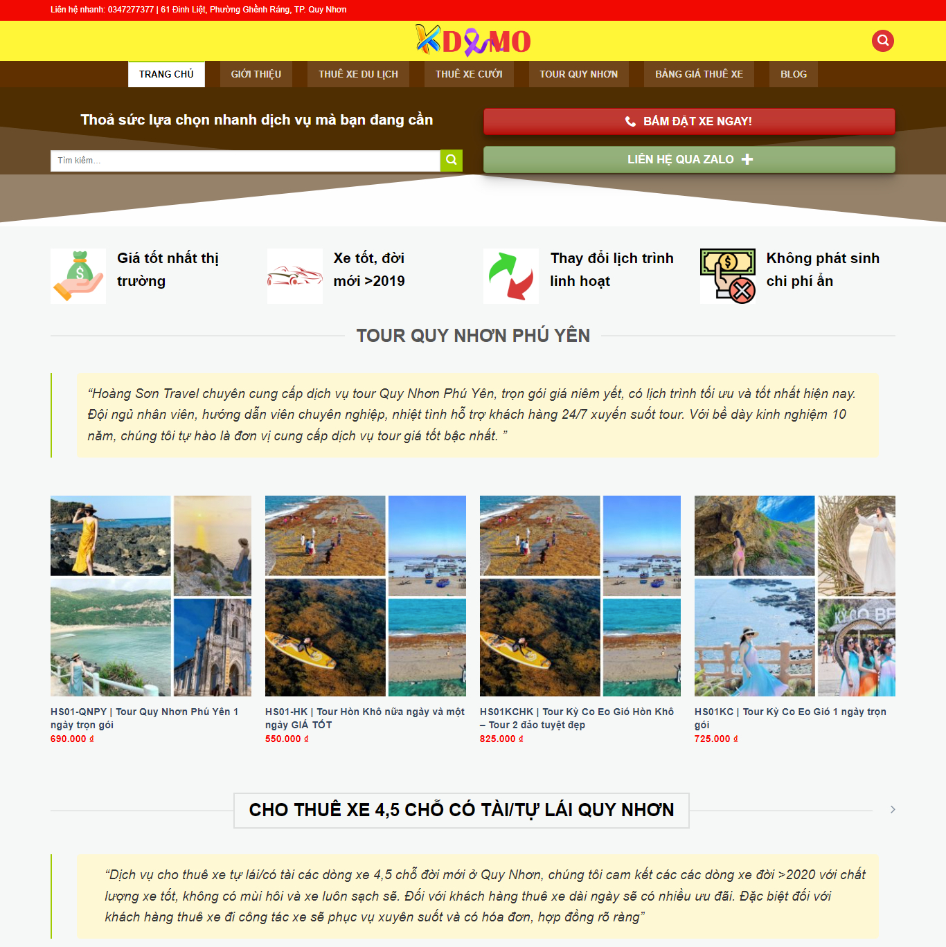 Mẫu Thiết Kế Website Cho Thuê Xe Đẹp, Chuẩn SEO