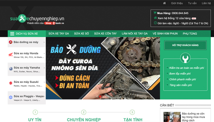 Quy Trình Thiết Kế Website Bán Phụ Tùng Xe Máy Chuyên Nghiệp